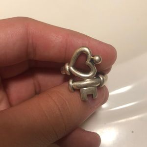 James Avery key to heart ring